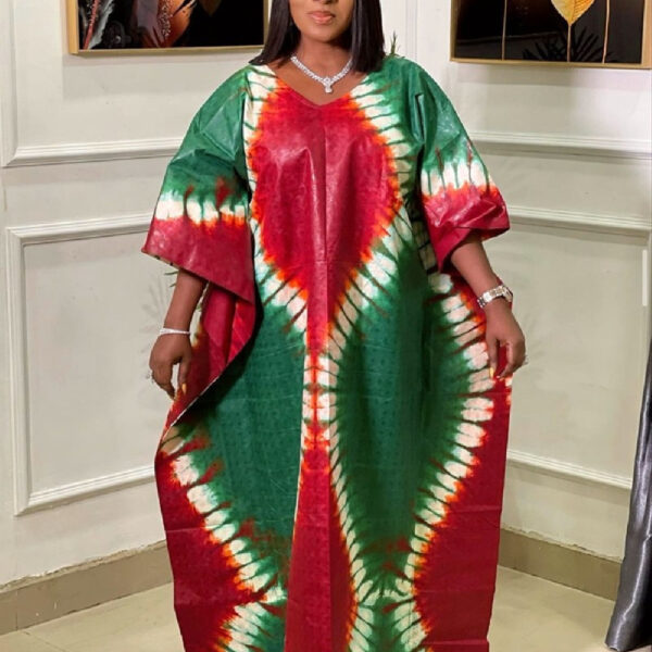 Women's Short-sleeved Printed Loose Waist Elegant Plus Size Long Casual Dress